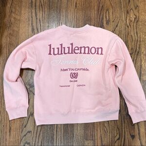 Lululemon Tennis Club Light Pink Graphic Sweatshirt